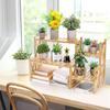 Suporte Ajustável para Vasos de Flores Bambu Suporte de Plantas para Mesa Interno e Externo Suporte para Flores Rack de Armazenamento para Casa Terraço Jardim Varanda