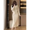 Design Xiaoxiangfeng Estilo Ocidental Conjunto Tricotado Transfronteiriço Feminino Outono Nova Moda Saia Conjunto de Duas Peças
