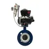 Válvula Borboleta Flangeada Pneumática de Duplo Efeito Ajuste de Chave Ferro Fundido Válvula Borboleta de Linha Central PTFE Fabricante Tianjin D641F-16Q