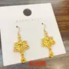 Brincos de Borla Pavão Banhados a Ouro Latão Estilo Étnico Feminino Brincos Vazados Brincos de Ouro Imitação Fornecimento Atacadista