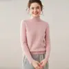 Suéter de Cashmere com Gola Alta 2025 Outono e Inverno Novo Estilo Padrão Torcido Pequeno no Corpo Todo Suéter Básico Estilo Coreano Suéter Pulôver para Mulheres