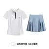 Traje de Verano Deportivo de Manga Corta para Mujer, Falda de Tenis de Cintura Alta con Plumas, Conjunto de Dos Piezas, Camiseta Transpirable de Secado Rápido, Ropa para Correr y Fitness