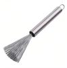 Cepillo de acero inoxidable para ollas, cepillo doméstico, artefacto para ollas, utensilios de cocina, cantimplora, cepillo de limpieza especial, cepillo de alambre de acero con mango largo para ollas.