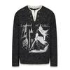 Sudadera de Manga Larga con Diseño Personalizado Estilo Ins Color Contrastante Retro para Hombre Versátil Americana Holgada Falsa de Dos Piezas Moderna Negra