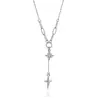Collar Wanxing Amazon Estrella de Ocho Puntas Chapado en Oro de 18k Acero Inoxidable Minimalista Estilo Ins Diamante Incrustado Acero de Titanio No se Desvanece