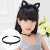 Colar de corrente de renda para clavícula infantil para meninas vestido com joias de colar da moda princesa coreana para meninas atacado