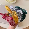 Nueva diadema de lazo vintage de cachemira, cinta para el pelo de tela ancha anudada estilo coreano, accesorio para el cabello simple para mujer
