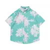 Camisas Hawaianas de Manga Corta New Retro Transfronterizas para Hombres y Mujeres, Casual Modernas Holgadas para Parejas, Camisas Florales de Playa para Vacaciones