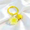 Picolé Coração Flor de Cerejeira Sino Pequeno Anel de Livro Chaveiro Acessório Doce Feminino Pingente de Bolsa Decoração com Contas