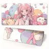 Alfombrilla de ratón bidimensional, Almohadilla de juego de dibujos animados más vendida para eSports, Almohadilla de teclado para niños y niñas, Linda almohadilla de escritorio rosa extragrande