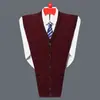 Colete de malha para homens de meia-idade e idosos, roupa casual solta de costas abertas para idosos, suéter cardigã sem mangas para homens