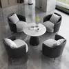 Conjunto de Sofá de Um Lugar de Luxo e Mesa de Centro para Lazer, Recepção de Hotel, Escritório, Sala de Vendas, Mesas e Cadeiras de Reunião, Salão de Beleza
