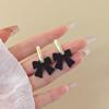 Pendientes de Lazo de Terciopelo Rojo para Año Nuevo y Navidad para Mujer, Pendientes de Alta Gama y Festivos Adecuados para el Año Nuevo