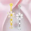 Gebe Argola de Umbigo Borboleta Europeia e Americana Transfronteiriça com Pingente, Argola de Umbigo Flor Pequena com Pingente, Joias de Piercing de Coração