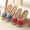 Zapatos Adhesivos Antideslizantes de Tira Ancha Postparto, Pantuflas Suaves Ligeras Transpirables para el Hogar con Suela Suave, Pantuflas de Lino para Pareja de Todas las Estaciones para Hombres y Mujeres