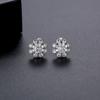 Pendientes pequeños de circón AAA simples Jinse flor para mujer estilo japonés y coreano Micro pendientes pendientes para mujer de oficina al por mayor