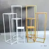 Soporte de Prop para Pasillo de Boda Geométrico Dorado Columna de Flores de Hierro Forjado Arreglo Floral de Boda Soporte de Hierro Forjado Soporte de Flores para Área de Recepción