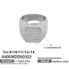 Anillo de Acero Inoxidable con Patrón de Grano de Trigo Estilo Ins de Moda, Anillo Cuadrado Vintage de Banda Ancha, Joyería Popular de Venta Transfronteriza