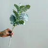 Flores artificiais, crisântemo folha de prata, plantas verdes para decoração de casa, arranjos florais, acessórios para buquê de noiva, flores artificiais para casamento, adereços para fotografia