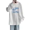 Camiseta de Manga Larga para Hombre Primavera y Otoño 2026 Marca de Tendencia Ins Atuendo de Pareja Estilo Hong Kong Holgada Casual Top Camiseta Básica