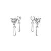Pendientes de plata s925 de estilo frío de alta calidad con diseño de nicho, pendientes de doble amor con forma de gota de agua, pendientes de temperamento simple para viajeros.