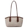 Bolsa Tote Satchel Feminina 2025 Outono Novo Texturizada Retro Grande Capacidade Cor Pura Roupa de Trabalho Simples e Estilosa de Ombro