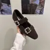 Nuevos Zapatos de Lana Elegantes de Punta Fina Estilo Francés con Pedrería para Mujer, Zapatos Mocasines de Algodón, Zapatos Peludos, Otoño e Invierno 2026