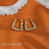 Populares Aretes Chapados en Cobre, Oro y Plata Reales, Modernos, Lujo Ligero, Sensación de Alta Gama, Estilo de Nicho, Aretes de Botón Elegantes, Accesorios para Orejas Clásicos y Grandiosos