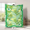 Manta de oso con forma de corazón de dibujos animados transfronteriza, suave y cómoda manta de felpa impresa en franela de colores para las cuatro estaciones, manta de sofá