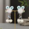 Accesorios para el cabello de orejas de conejo para niña, lindos clips de estilo antiguo para niñas, horquilla con borla de felpa, estilo chino, tocado de la dinastía Han para niños