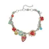 Collar gargantilla con colgante de fresa multicolor rojo y azul estilo dulce y fresco, estilo chica hot de nicho con diseño único cadena para la clavícula