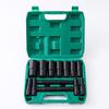 Pistola de ar pneumática pequena, conjunto de 10 peças de soquete sextavado estendido 8-24mm para chave de impacto elétrica