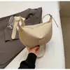 Moda Primavera y Verano 2024 Bolso de Hombro de Paja Simple Versátil Bolso Dumpling de Moda Ins Casual Bolso Cruzado para Mujer