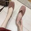 Sapatos Rasos Confortáveis, Novos Sapatos Femininos Verão 2026, Mocassins Profissionais de Camurça com Bico Quadrado Estilo Francês, Sapatos de Vovó