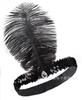 Lowosaiwor Diadema de Plumas de los Años 20 Tocado de Plumas Negras Asombroso Tocado Gatsby Años 20