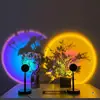 Lâmpada de Pôr do Sol Famosa na Internet, Lâmpada de Mesa Recarregável por USB, Lâmpada de Pôr do Sol com Projeção de Arco-Íris, Lâmpada de Pôr do Sol Popular para Atmosfera de Fundo