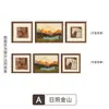 Arte Geométrico Tridimensional Combinación de Cordillera Iluminada por el Sol Arte de Pared Minimalista Nórdico Paisaje de Sala de Estar Pintura Decorativa Pintura de Hotel
