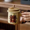 Taza de Cerámica Cultural y Creativa de la Ciudad Prohibida, Taza de Caligrafía, Taza con Separación de Té y Agua, Taza de Agua para Oficina, Regalo de Cumpleaños para Maestro