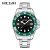 Reloj MEGIR estilo Rolex para hombre con correa de acero, cuarzo luminoso de negocios, transfronterizo 1090