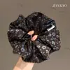 Scrunchie de Tecido Estampado de Alta Qualidade da Moda Coreana para Mulheres, Elástico Elegante para Rabo de Cavalo Alto, Alta Elasticidade, Corda de Cabelo Durável