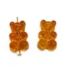 Cuentas de color transparente acrílico con forma de oso, agujero vertical, para cadena de teléfono móvil DIY, pulsera, collar, accesorios de colgante pequeño, material