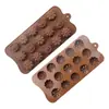 15 moldes de silicona para chocolate de flores pequeñas tridimensionales, moldes para pastel, herramientas para hornear, película de hielo