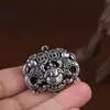 Ciervo Dorado Rey Plata Pura Estilo Étnico Vintage Colgante DIY Hecho a Mano Accesorio de Plata Pura Colgante Antiguo