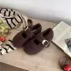 Zapatos Peludos Súper Populares de Celebridad de Internet para Mujer para Usar Afuera Otoño e Invierno 2025 Nuevo Estilo Coreano Slip-On Cálidos Forrados de Felpa con Algodón