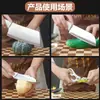Cuchillo de cocina con portacuchillos, juego de 5 piezas, mango de plástico de goma, cuchillo de cocina doméstico, cuchillo de cocina multifunción, juego de cuchillos al por mayor