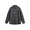 ACE Camisa de Primavera y Otoño Nuevo Estilo Americano de Moda Casual Manga Larga Camisa a Cuadros Top de Algodón Puro para Hombre HJ2758