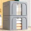 Caixa de Armazenamento com Estrutura de Aço, Tecido Oxford, Grande Organizador de Roupas Fácil de Usar, Caixa de Armazenamento Dobrável Multifuncional para Guarda-Roupa, Caixa de Armazenamento