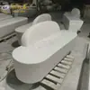 Fábrica de Foshan Silla de Cemento Personalizada con Respaldo Asiento de Terrazo Partícula Fina Albo Blanco Silla de Espera para Exteriores