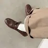 Mocasines de Piel Genuina Primavera 2026, Piel de Vaca Puntera Redonda Cierre de Cordones Frontal Corte Profundo Casual Planos, Zapatos Pequeños de Piel