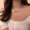 Nuevo collar con colgante de mariposa de alta calidad de estilo chino, estilo nacional, cadena de clavícula con mariposa esmaltada en azul Mori.